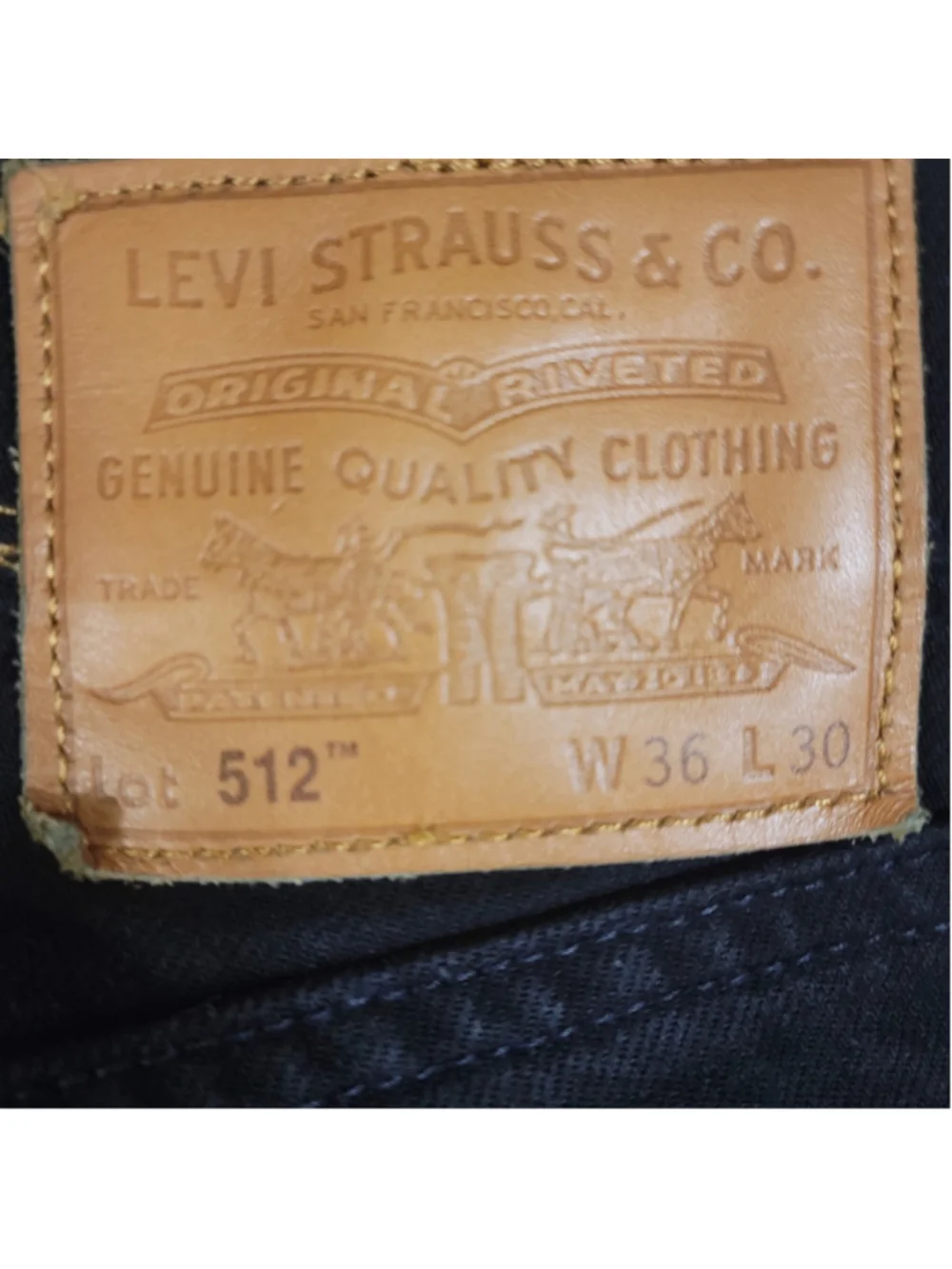 Levi's 512 Premium Slim-Fit Straight Stretch Black Jeans Size 36/30 Men Pre-own